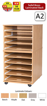 Ready Assembled 9 Sliding Shelves A2 Paper Storage