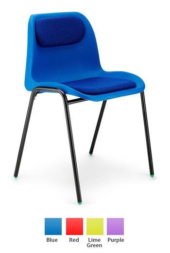 Affinity Polypropylene Chair with Upholstered Seat and Back Pad