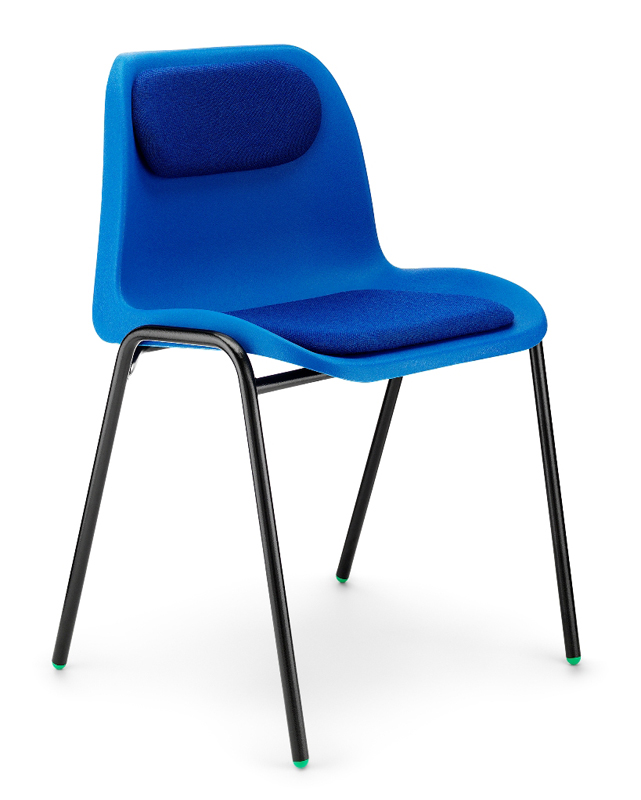 Affinity Polypropylene Chair with Upholstered Seat and Back Pad