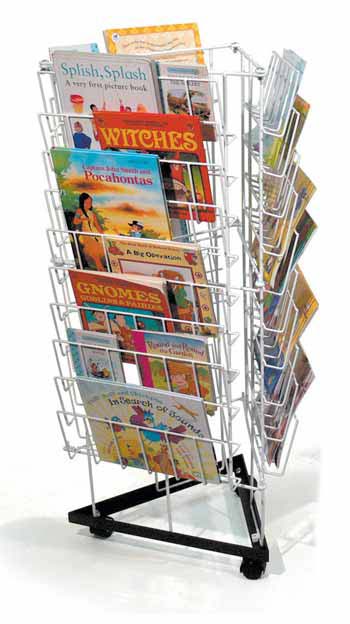 Mobile 3 Sided Book Rack