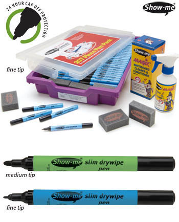 Classtray of 200 Pens, Cleaner and Erasers
