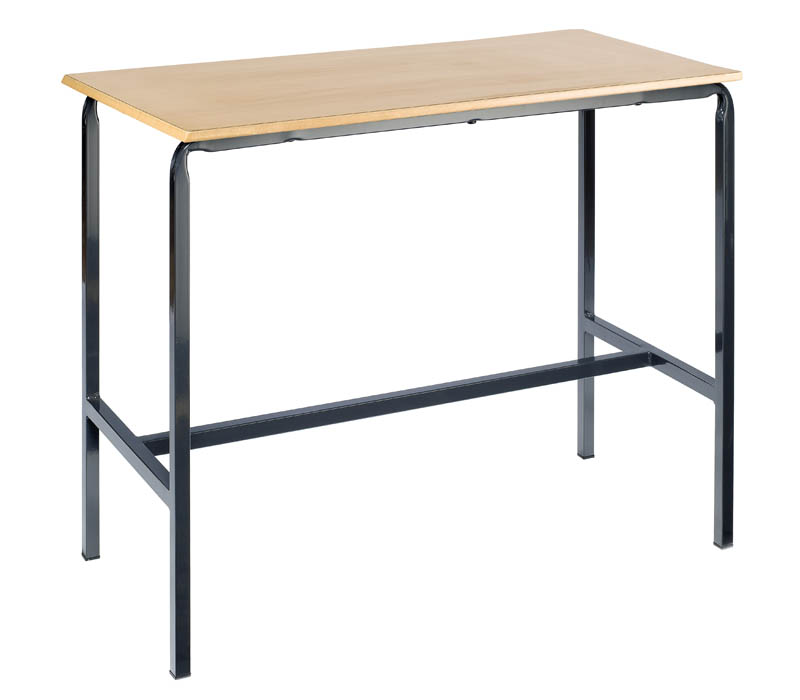 Crush Bent H-Frame Work Table With Spray Polyurethane Edge 