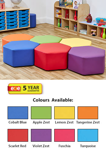 Acorn Early Years Large Hexagon Foam Seats - (Set of Six)