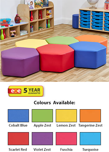 Acorn Primary Large Hexagon Foam Seats - (Set of Six)