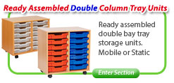 Ready Assembled Double Column Tray Storage Unit