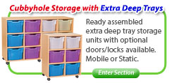 Ready Assembled Cubbyhole Storage with Extra-Deep Trays