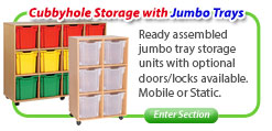 Ready Assembled Cubbyhole Storage with Jumbo Trays