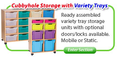 Ready Assembled Cubbyhole Storage with Variety Trays