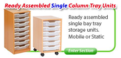 Ready Assembled Single Column Tray Storage Units
