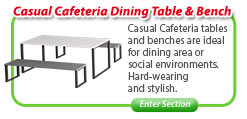 Casual Cafeteria Dining Tables & Benches