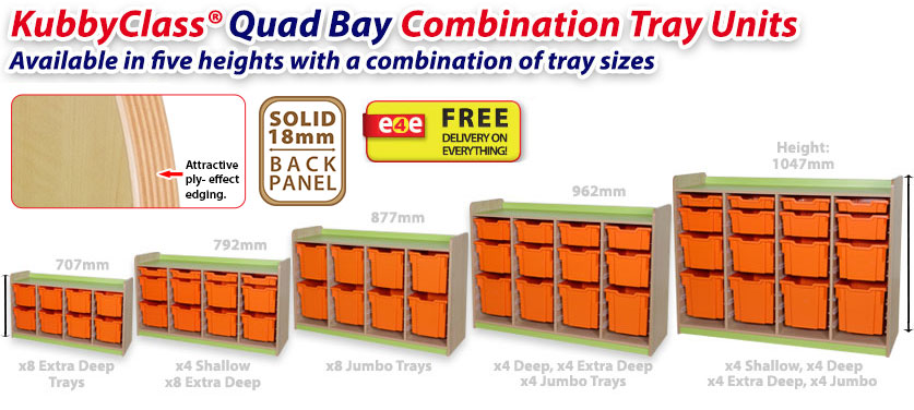 KubbyClass Quad Bay Combination Tray Units