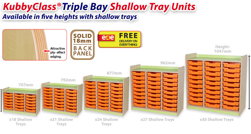 KubbyClass Triple Bay Shallow Tray Units