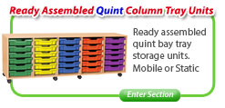 Ready Assembled Quint Column Tray Storage Units