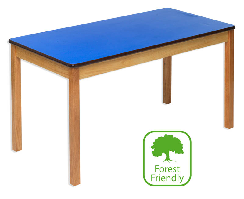 Rectangular Wooden Table With Beech Laminate Top