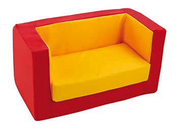Cube Foam Sofa - (Red and Yellow)