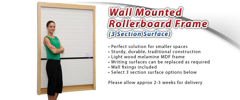 Wall Mounted Rollerboard Frame (3 Section Surface)