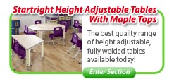 Height-Adjustable Classroom Tables With Maple Tops