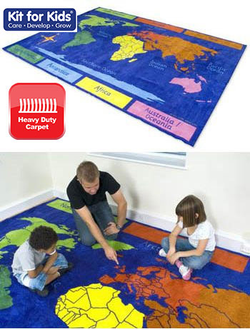 World Explorer Rug e4e: Geography & Cultural School & Nursery Carpets & Mats