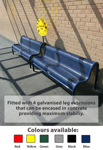 Adult Metal Bench - Thermal Plastic Coating (Galvanised Leg Extensions)