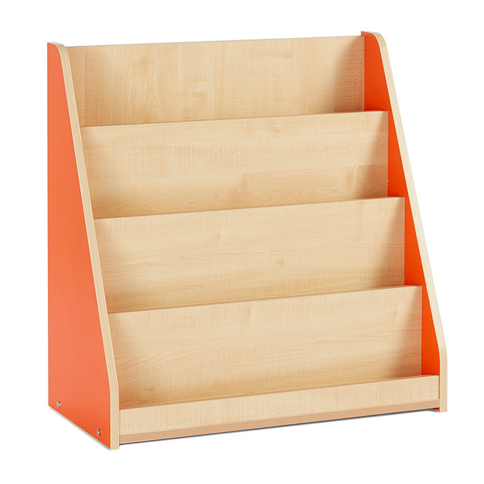 Bubblegum Single Sided Library Unit with 4 Tiered Fixed Shelves