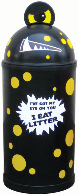 42 or 52 Litre Monster Litter Critter Bin - Black