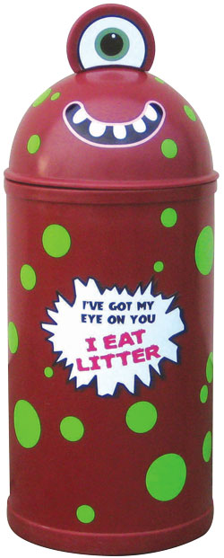 42 or 52 Litre Monster Litter Critter Bin - Maroon