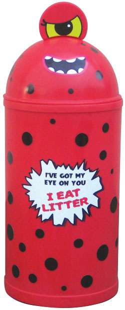 42 or 52 Litre Monster Litter Critter Bin - Red