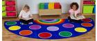 Rainbow 14 Spot Semi-Circle Carpet - 1.5m x 3m - view 2