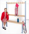 Junior School Cloakroom Island Seating Unit - Single Sided 9 Hooks *Height - 1370mm* - view 1