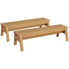 Outdoor Wooden Bench - Set of 2 - view 1