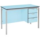 Crushed Bent Teachers Desk With PU Edge - 3 Drawer Pedestal - view 2