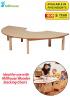 Semi-Circle Melamine Top Wooden Table - 1630 x 560mm - view 1