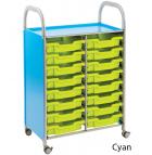 Callero® Double Width Storage Trolley With 16 Shallow Trays - view 2