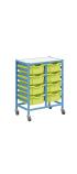 Gratnells Dynamis Double Column Trolley Complete Set - 8 Deep Trays - view 2