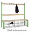 Junior School Cloakroom Island Seating Unit - Single Sided 9 Hooks *Height - 1370mm* - view 2