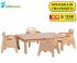 Small Rectangle Melamine Top Wooden Table And 4 Stacking Sturdy Chairs Set - view 1