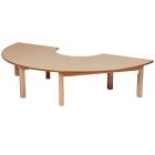 Semi-Circle Melamine Top Wooden Table - 1630 x 560mm - view 1