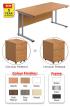 Cantilever Teachers 800mm Depth Rectangular Desk with Pedestal (Bundle) - view 1