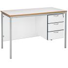 Fully Welded Teachers Desk With MDF Edge - 3 Drawer Pedestal - view 2