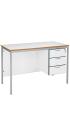 Fully Welded Teachers Desk With MDF Edge - 3 Drawer Pedestal - view 2