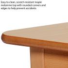 Trapezoid Melamine Top Wooden Table - 1120 x 560mm - view 2