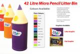 !!<<span style='font-size: 12px;'>>!!SET OF 4: 42 Litre Pencil Litter Bins - Micro!!<</span>>!! - view 1