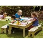 Outdoor Rectangular Table And Bench Set - view 1