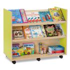 Bubblegum Library Unit With 2 Angled & 1 Horizontal Shelf On Both Sides - view 3