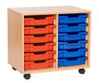 Sturdy Storage Double Column Unit -  12 Shallow Trays - view 2