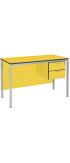 Crushed Bent Teachers Desk With PU Edge - 2 Drawer Pedestal - view 2