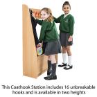 Single Sided, Static Cloakroom Station - 8 Unbreakable Coat hooks - view 2