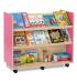 Bubblegum Library Unit With 2 Angled & 1 Horizontal Shelf On Both Sides - view 2