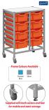 Gratnells Dynamis Double Column Trolley Complete Set - 8 Deep Trays - view 1