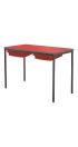 Contract Classroom Tables - Spiral Stacking Rectangular Table with Spray Polyurethane Edge - With 2 Shallow Trays and Tray Runners - view 3